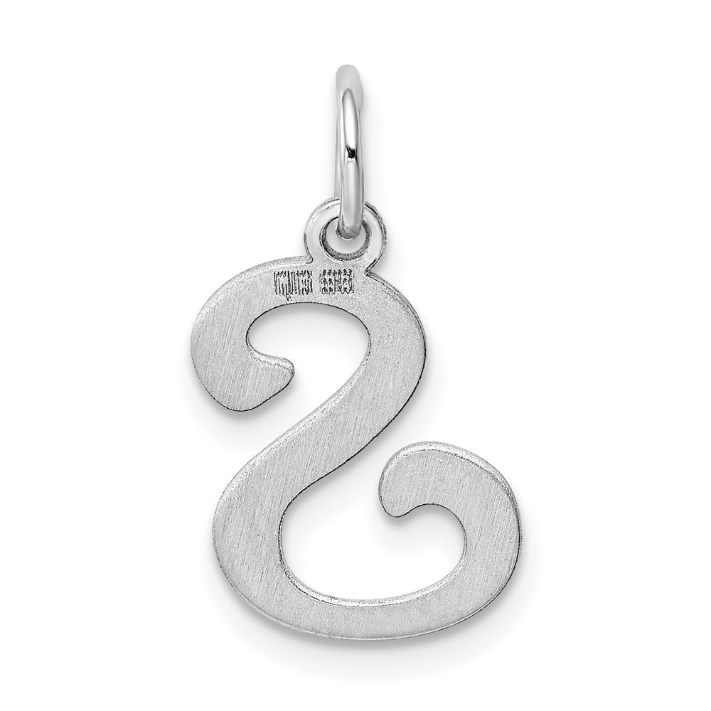 Sterling Silver Rhodium-plated Stamped Letter S Initial Charm