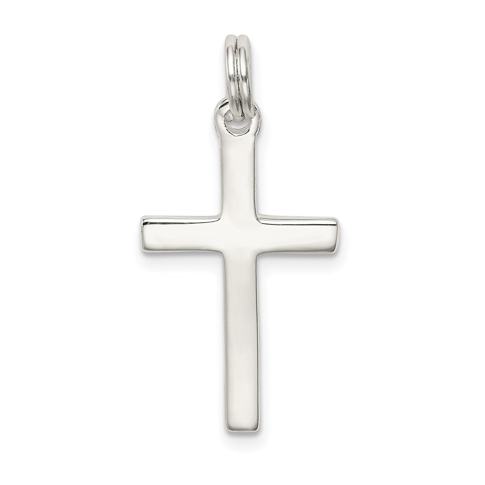 Sterling Silver Rhodium-plated Polished Cross Pendant