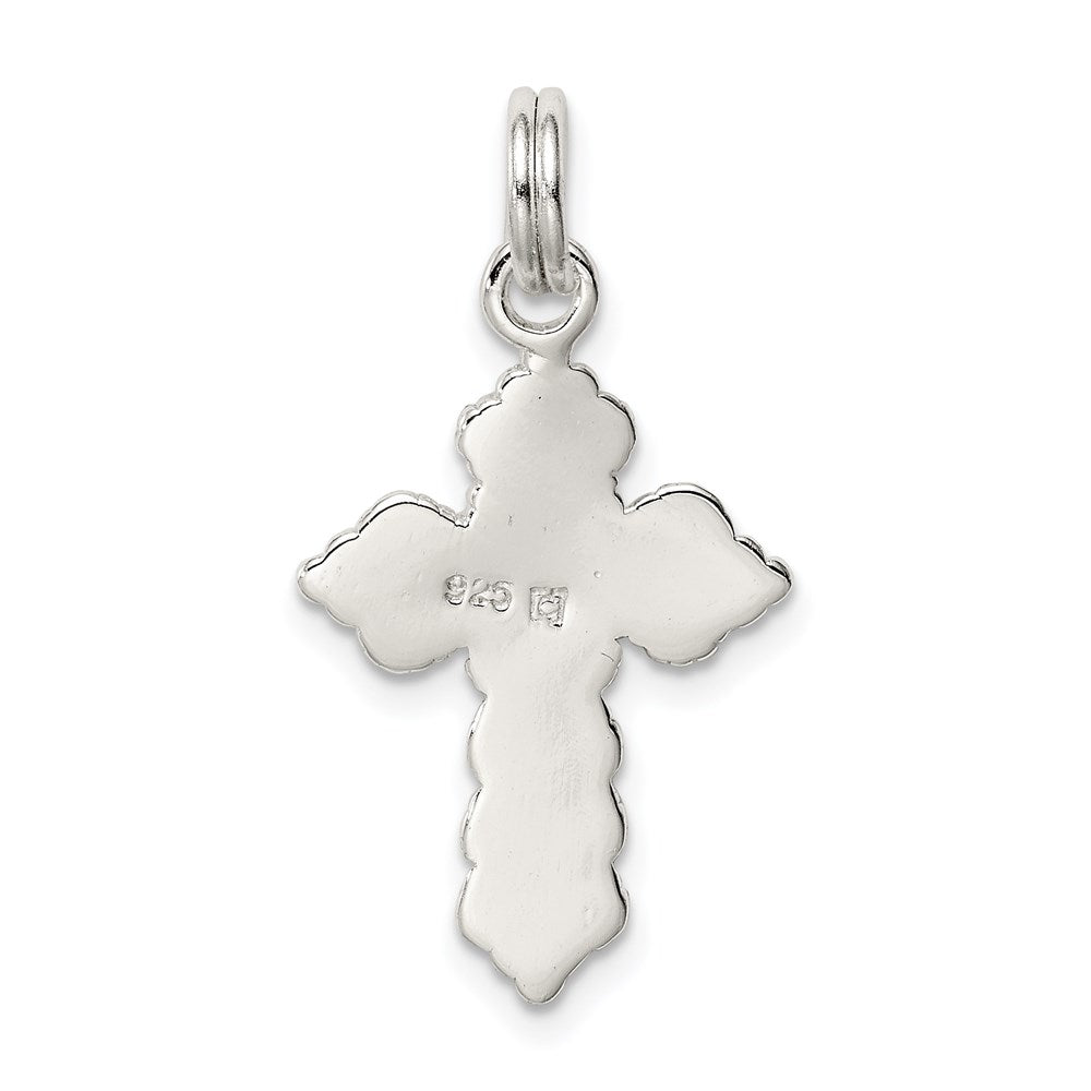 Sterling Silver Rhodium-plated Cross Charm