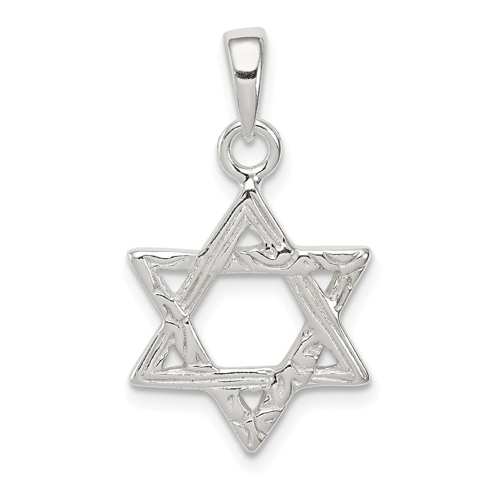 Sterling Silver Textured Star of David Pendant