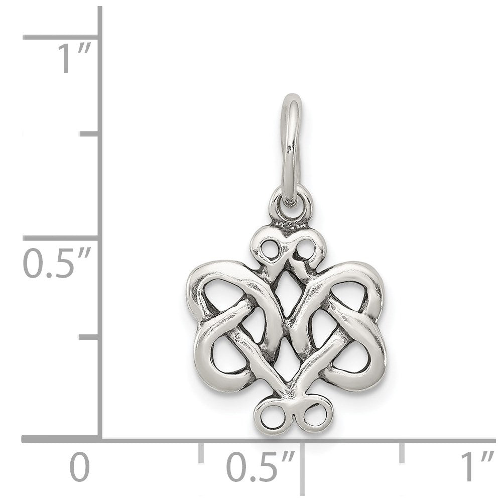 Sterling Silver Antiqued Scroll Celtic Knot Charm