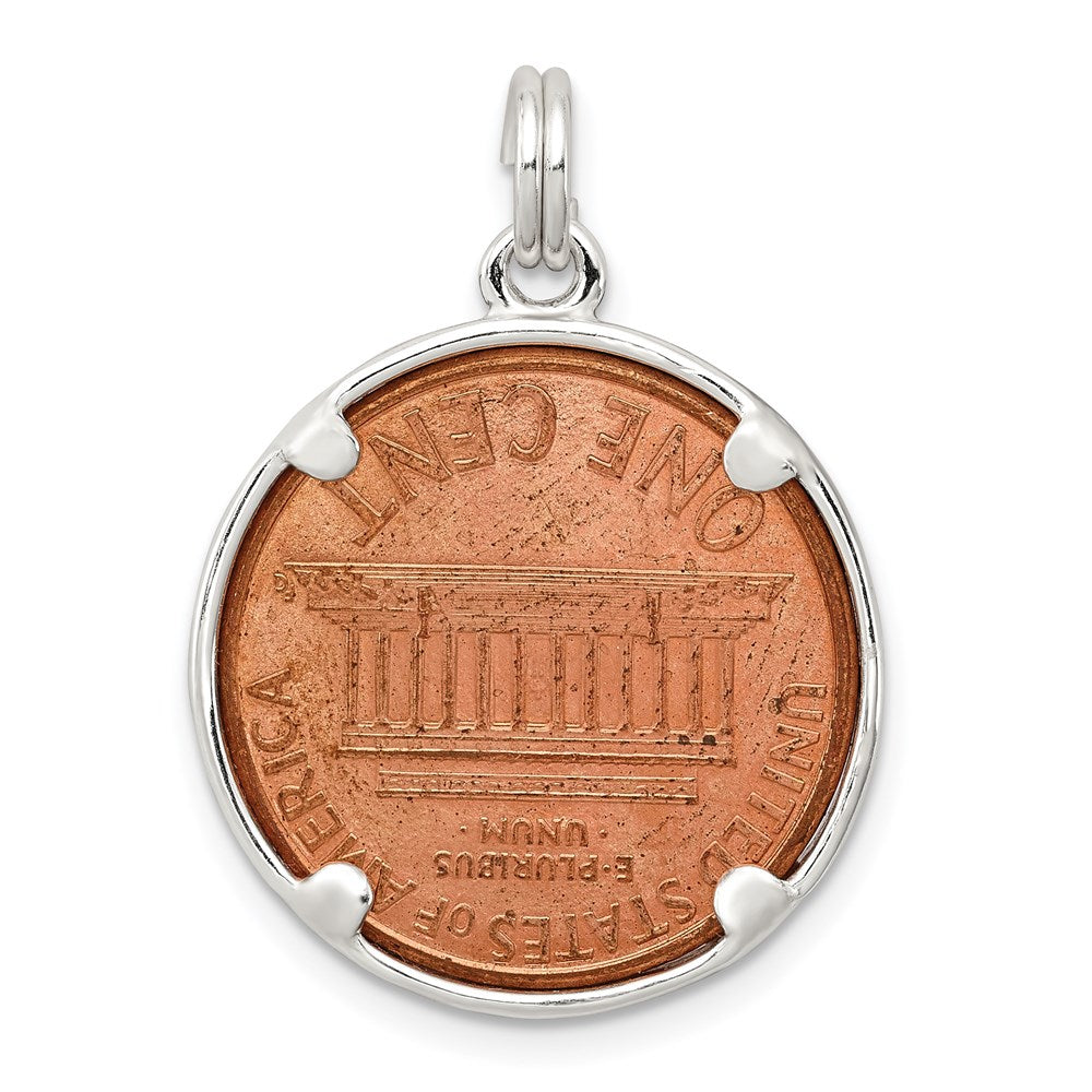 Sterling Silver Rhodium-plated Penny Charm