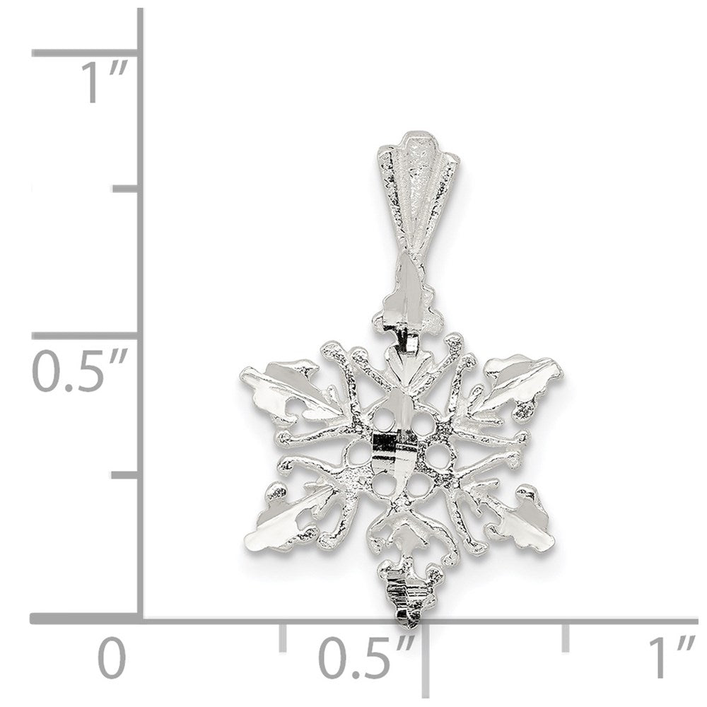 Sterling Silver Diamond Cut Snowflake Pendant