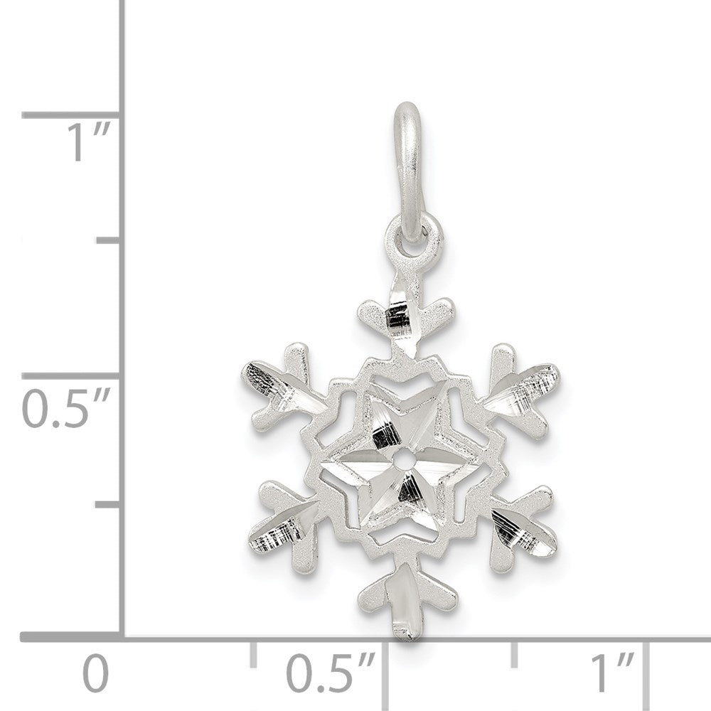 Sterling Silver Diamond Cut Snowflake Charm