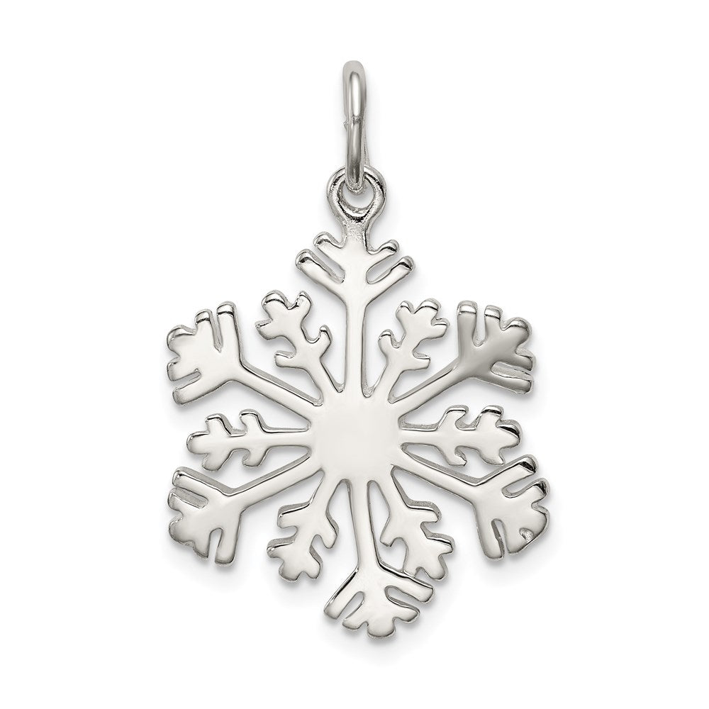 Sterling Silver Polished Snowflake Charm