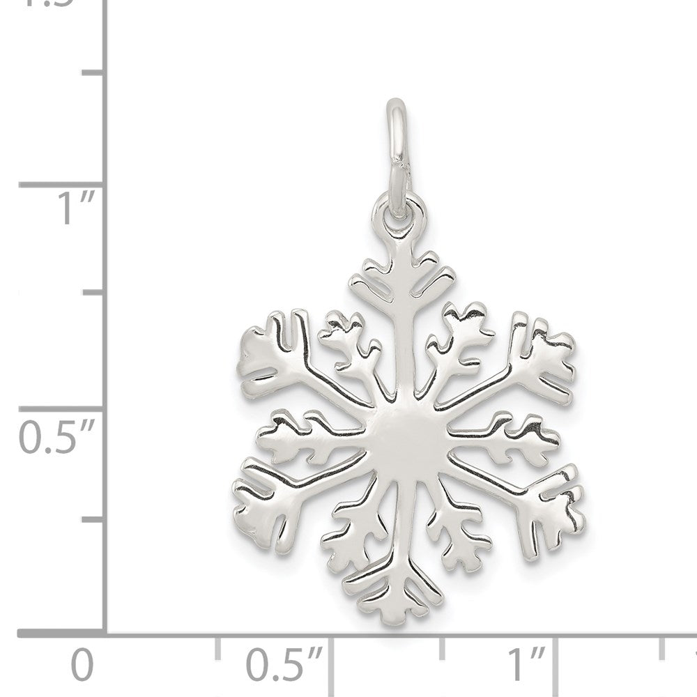 Sterling Silver Polished Snowflake Charm