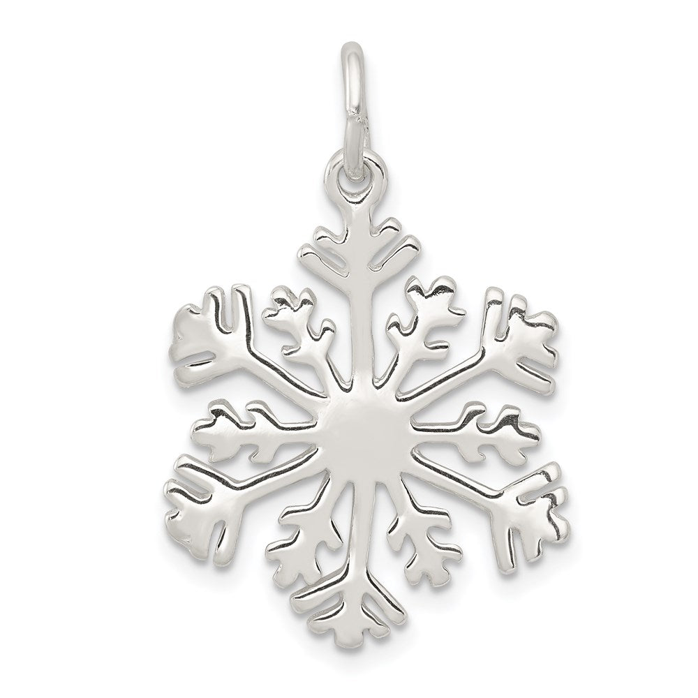 Sterling Silver Polished Snowflake Charm