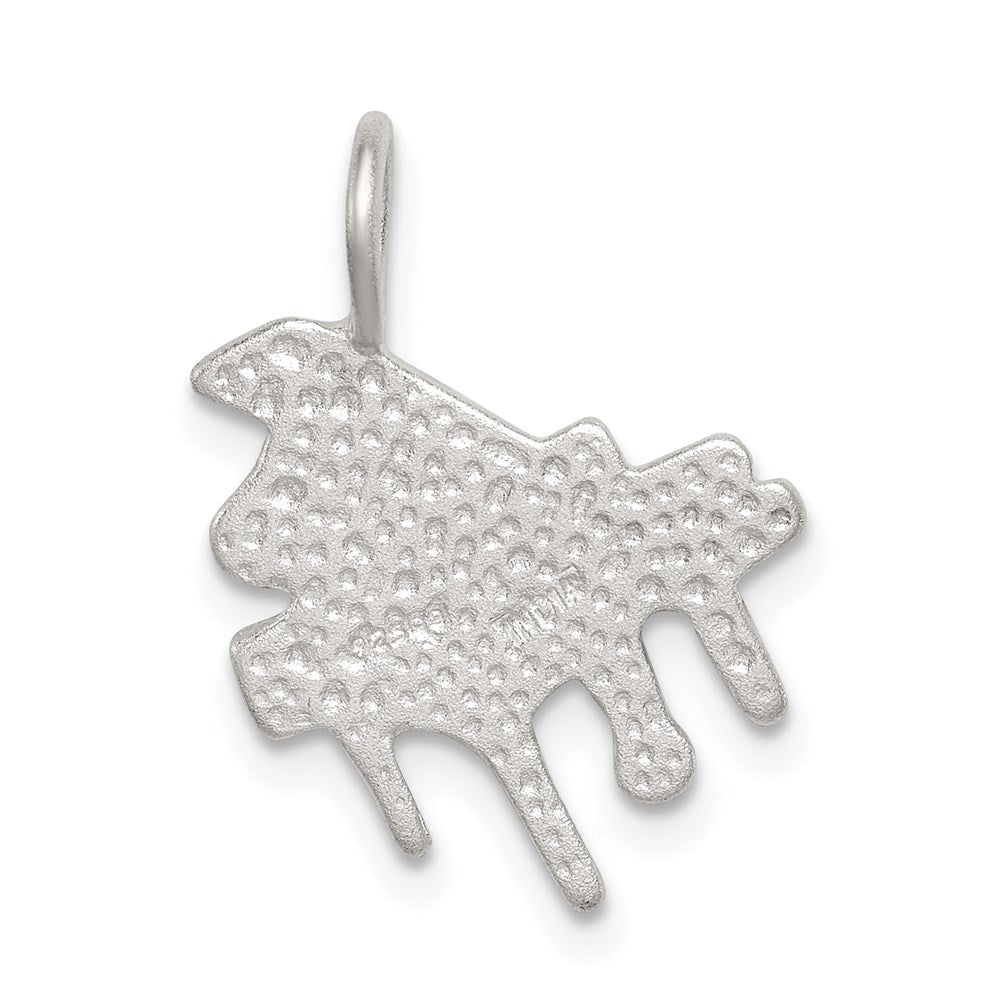 Sterling Silver Diamond Cut Grand Piano Pendant