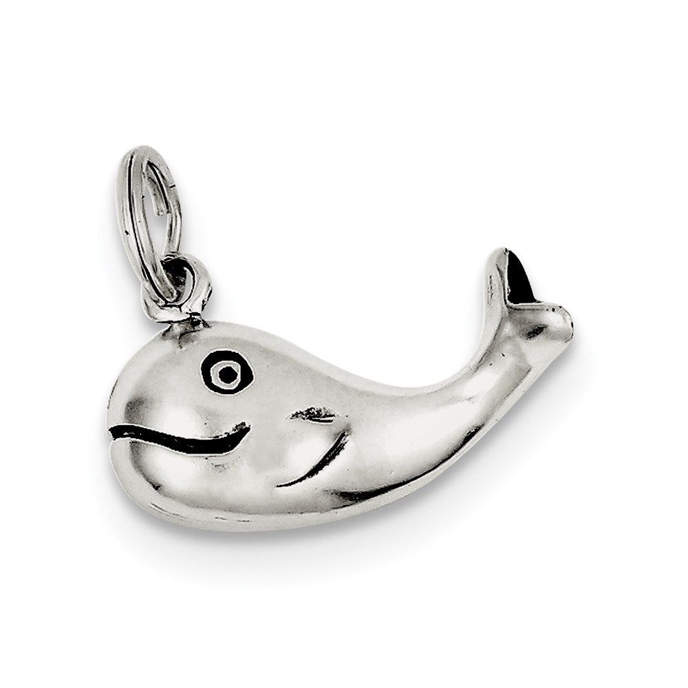 Sterling Silver Antiqued Whale Charm