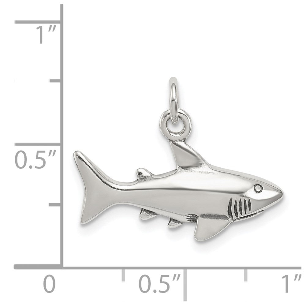 Sterling Silver Antique Shark Charm