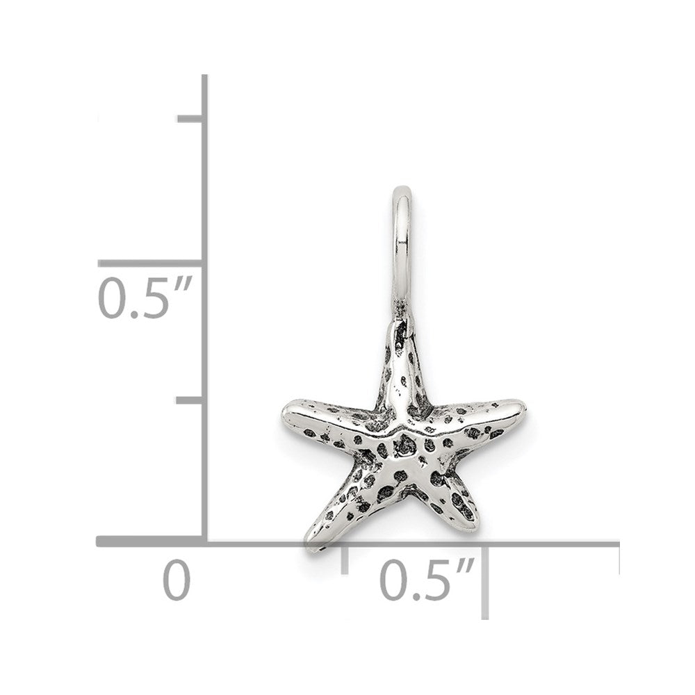 Sterling Silver Antiqued Starfish Pendant