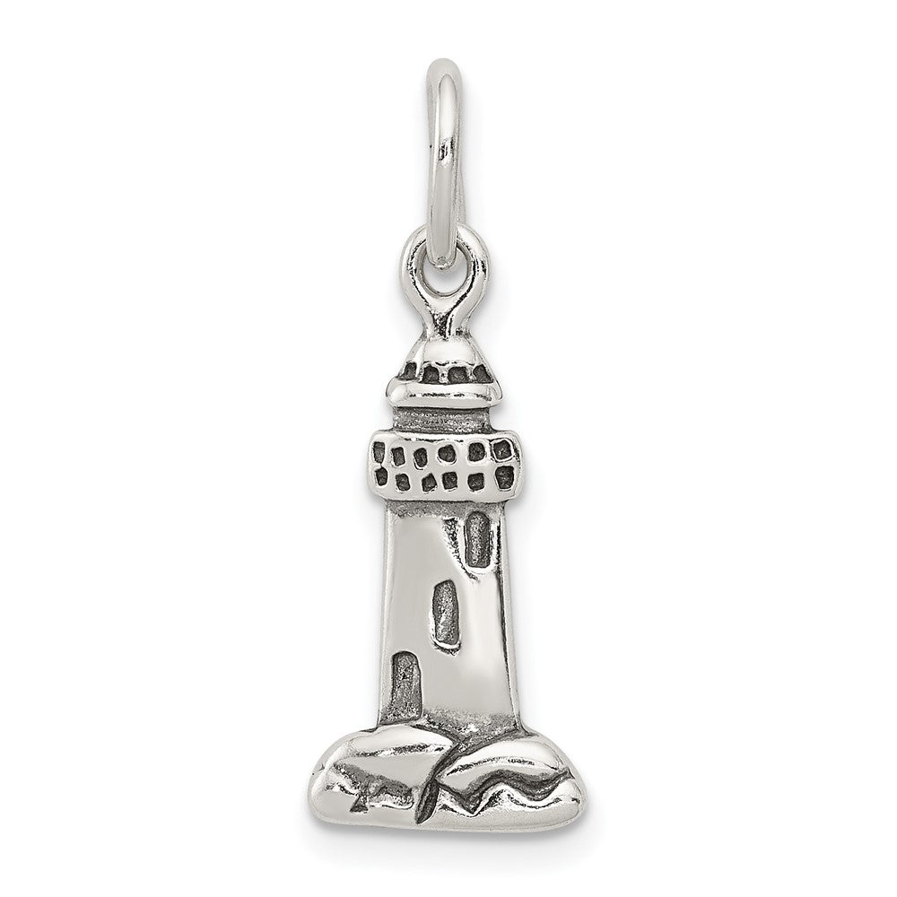 Sterling Silver Antiqued Lighthouse Charm