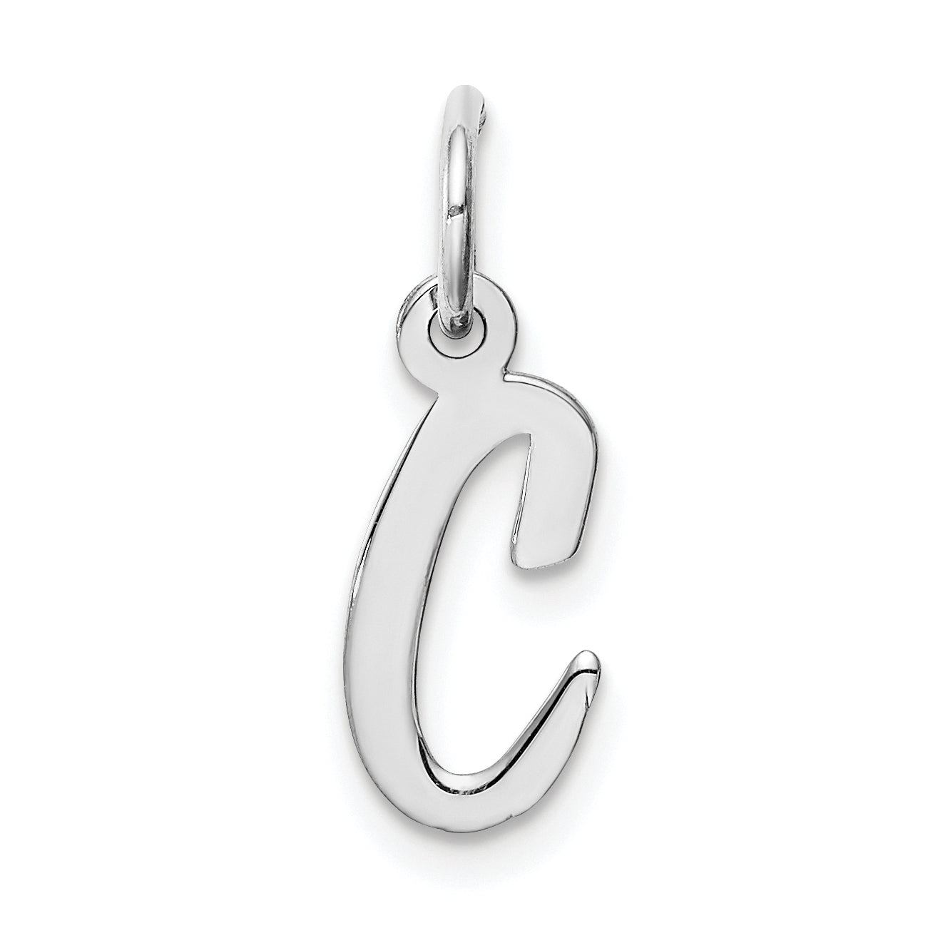 Sterling Silver Small Script Initial C Charm QC5080C