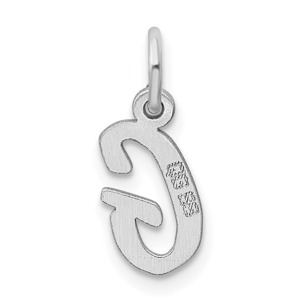 Sterling Silver Rhodium-plated Script Letter G Initial Charm