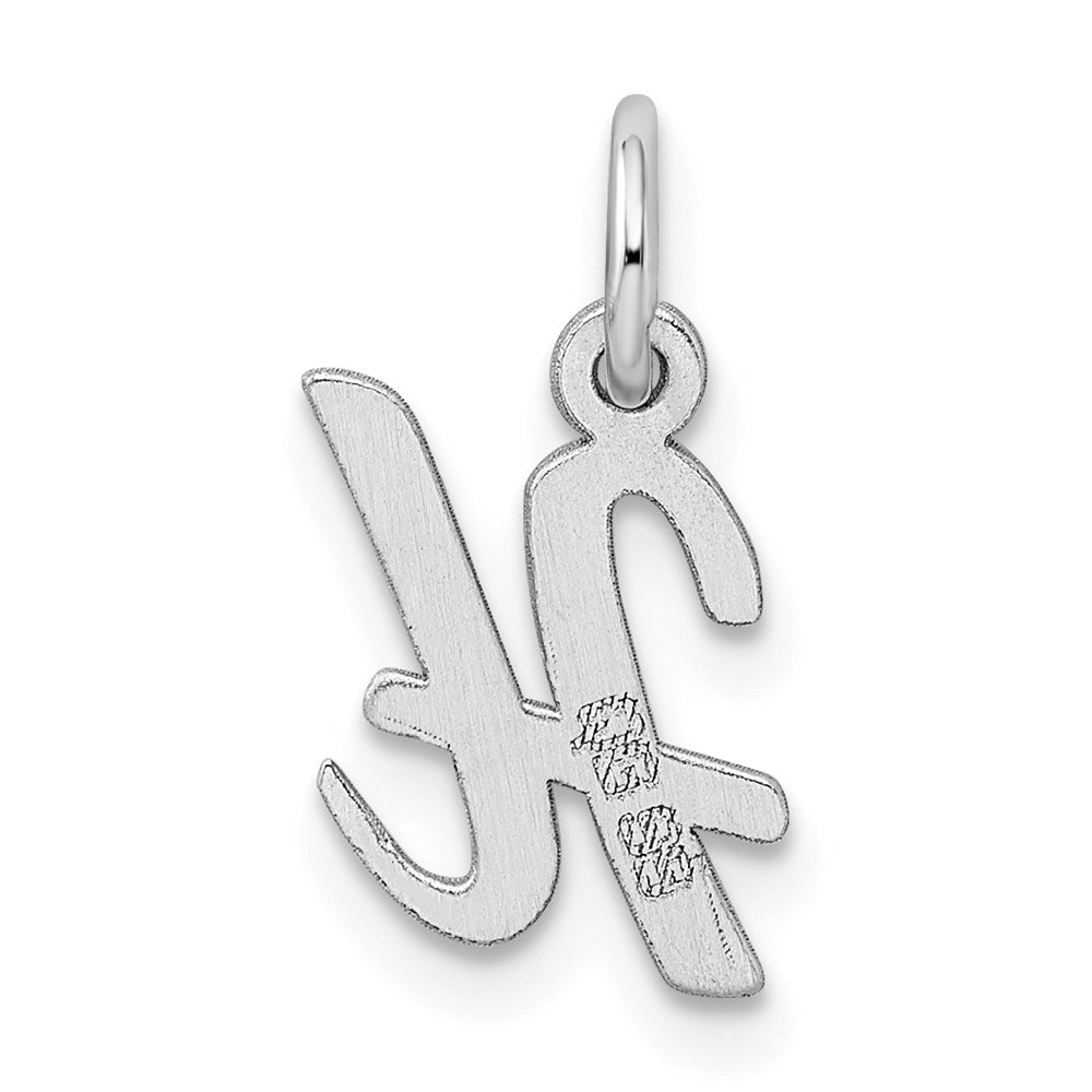 Sterling Silver Rhodium-plated Script Letter H Initial Charm