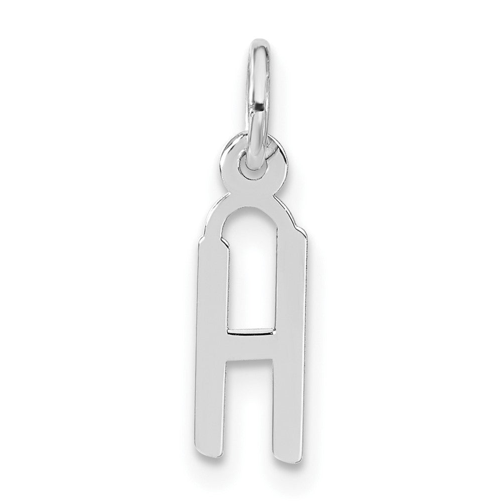 Sterling Silver Small Slanted Block Initial H Charm