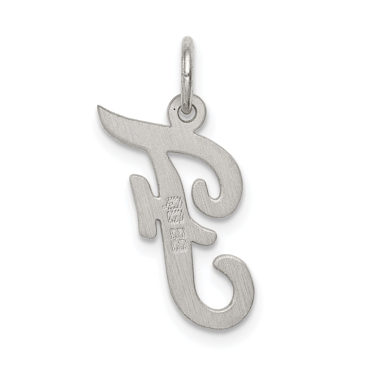 Sterling Silver Medium Script Initial F Charm QC5082F