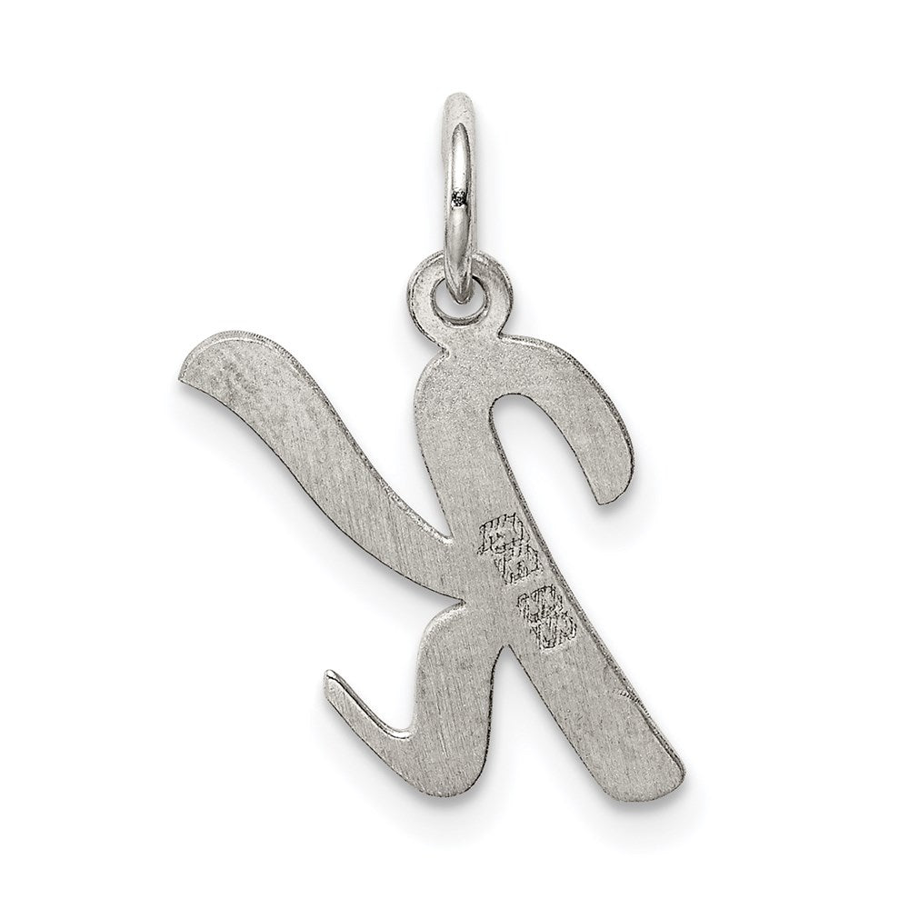 Sterling Silver Rhodium-plated Script Letter K Initial Charm