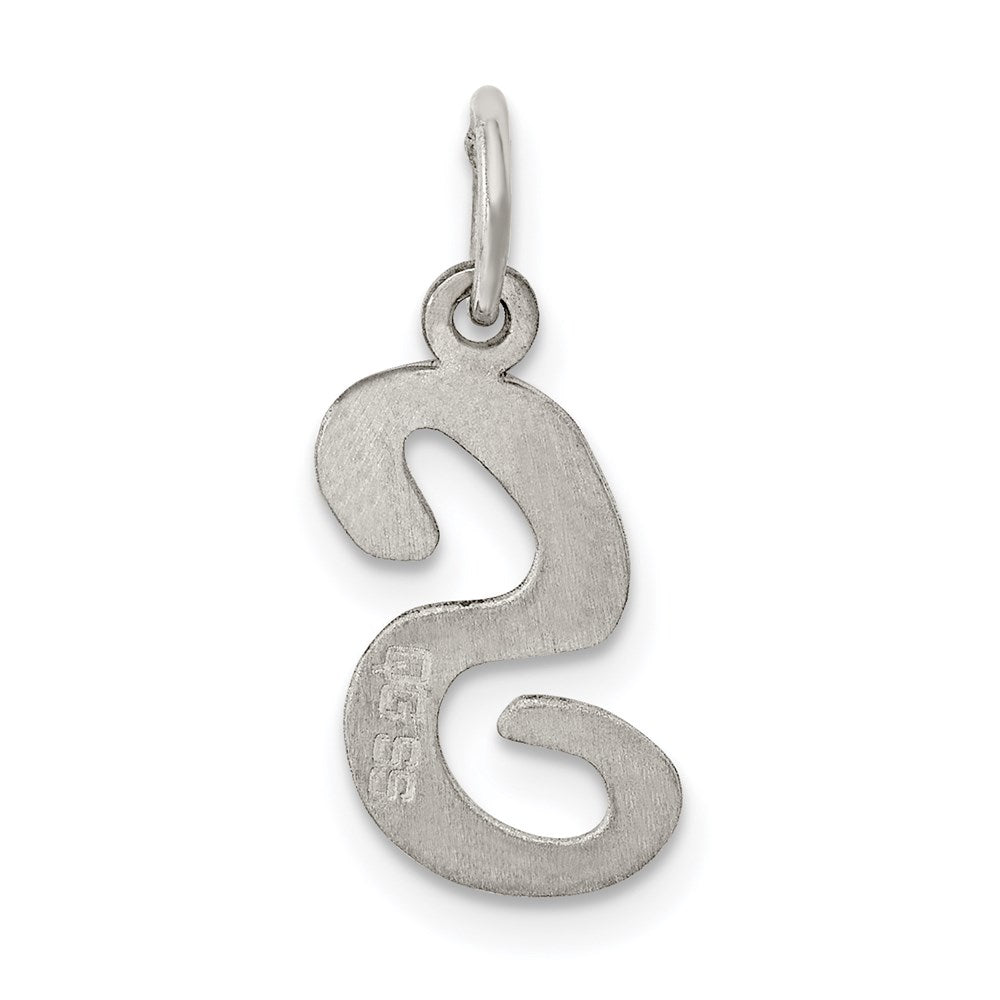 Sterling Silver Rhodium-plated Script Letter S Initial Charm