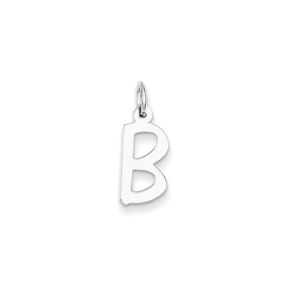 Sterling Silver Medium Slanted Block Initial B Charm