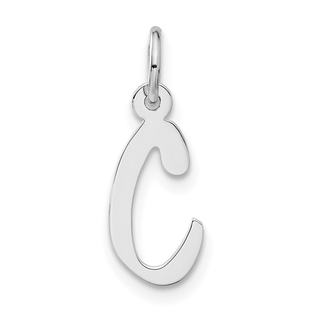 Sterling Silver Medium Slanted Block Initial C Charm