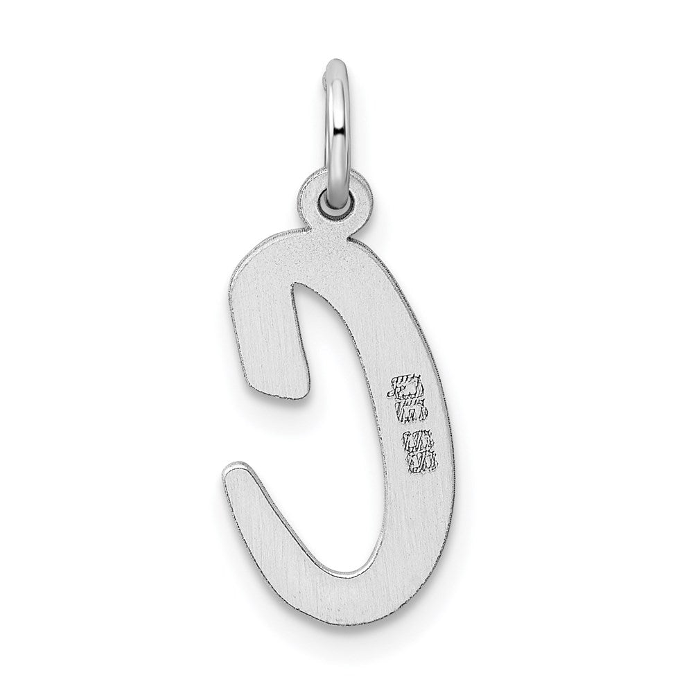 Sterling Silver Rhodium-plated Script Letter C Initial Charm