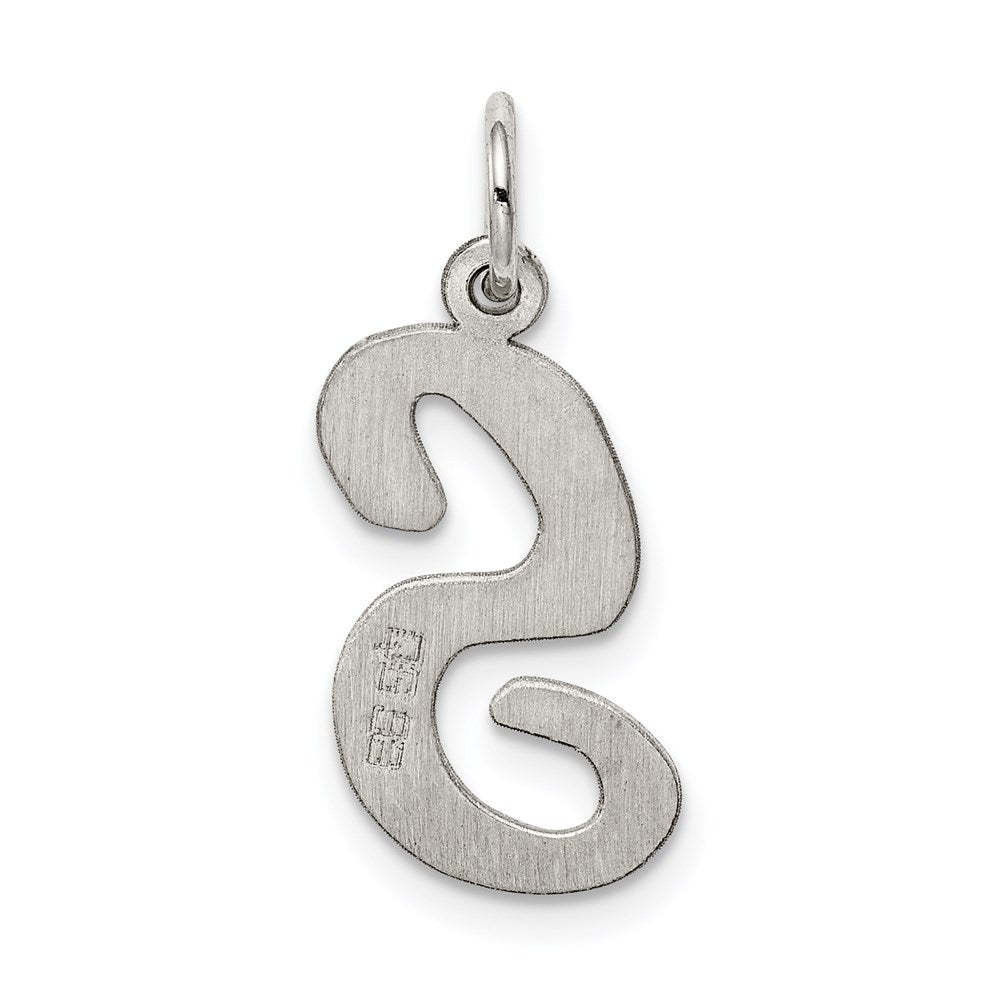 Sterling Silver Rhodium-plated Script Letter S Initial Charm