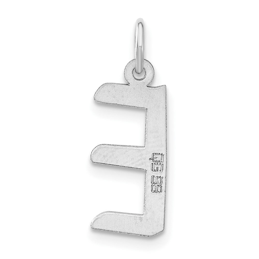 Sterling Silver Large Slanted Block Initial E Charm