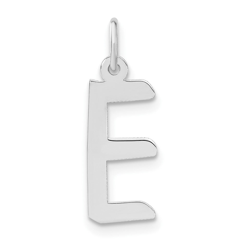 Sterling Silver Large Slanted Block Initial E Charm