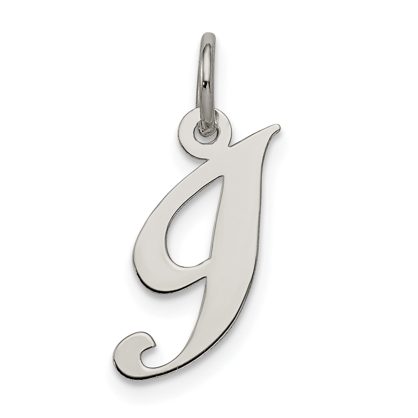 Sterling Silver Small Fancy Script Initial I Charm QC5086I