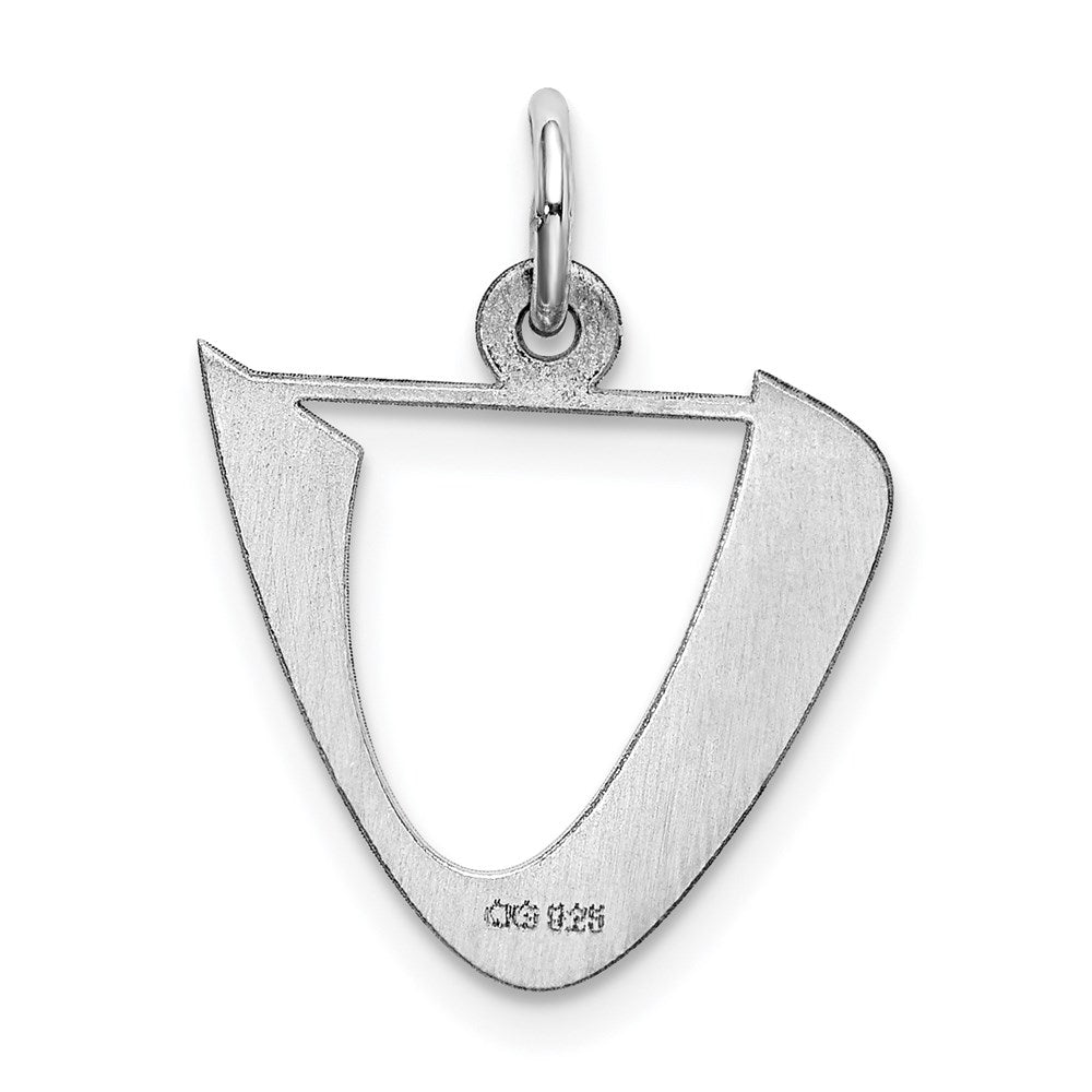 Sterling Silver Rhodium-plated Artisan Block Letter Y Initial Charm