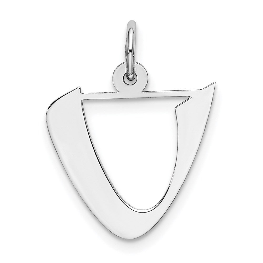 Sterling Silver Rhodium-plated Artisan Block Letter Y Initial Charm