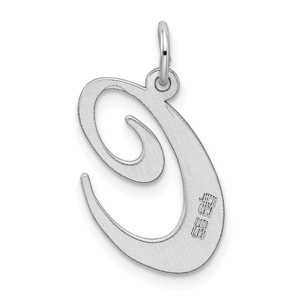 Sterling Silver Rhodium-plated Fancy Script Letter C Initial Charm