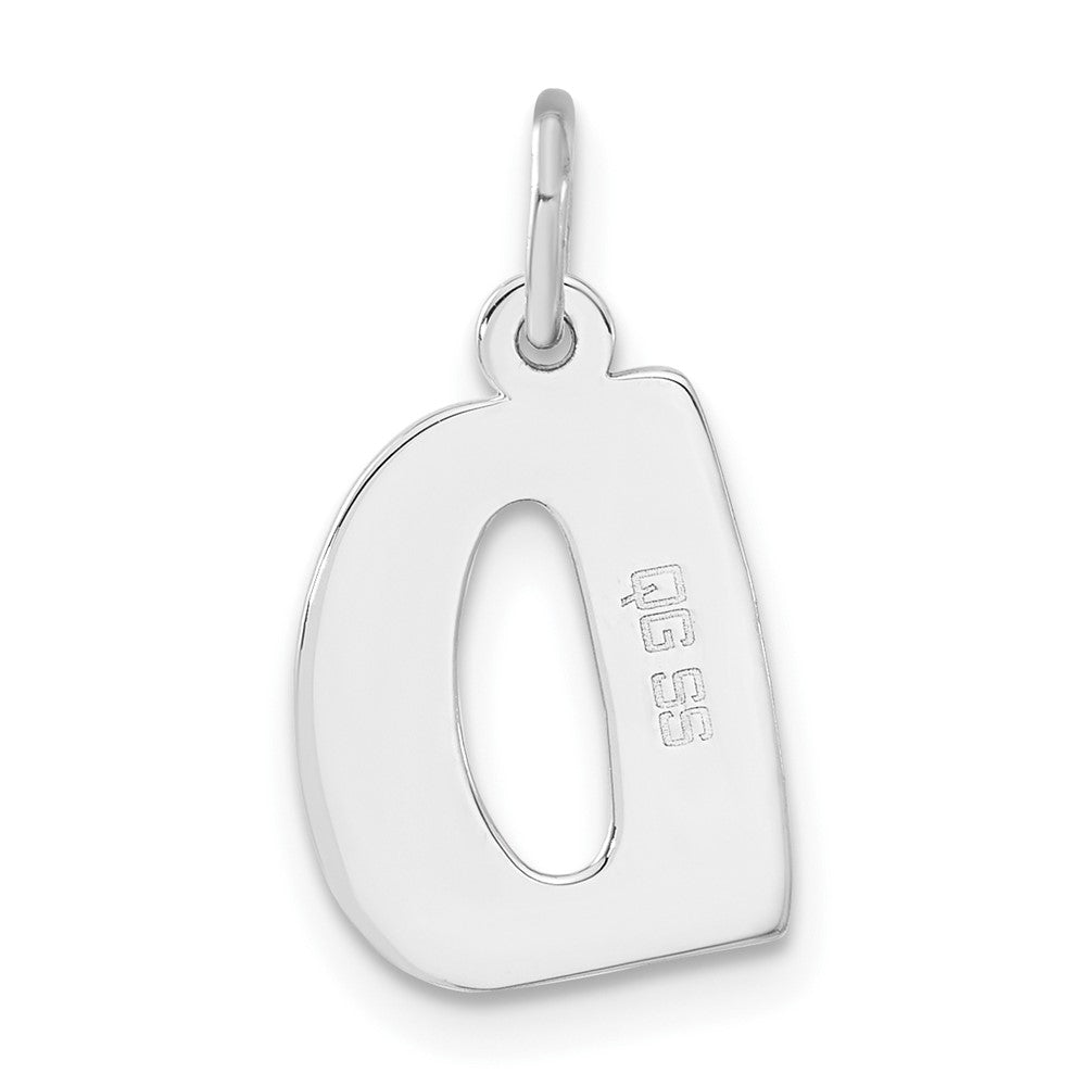 Sterling Silver Bubble Block Initial D Charm