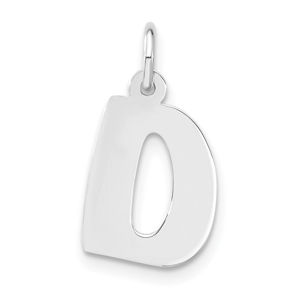 Sterling Silver Bubble Block Initial D Charm