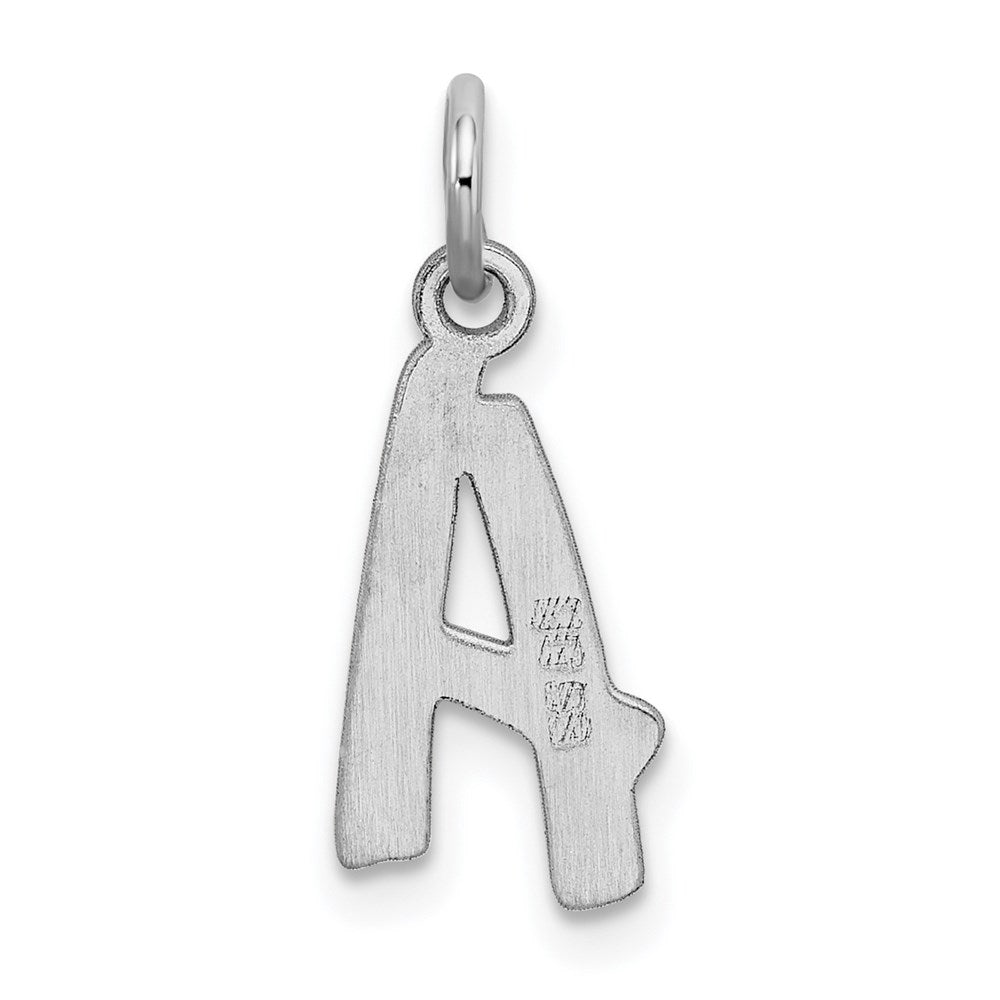 Sterling Silver Rhodium-plated Letter A Initial Charm