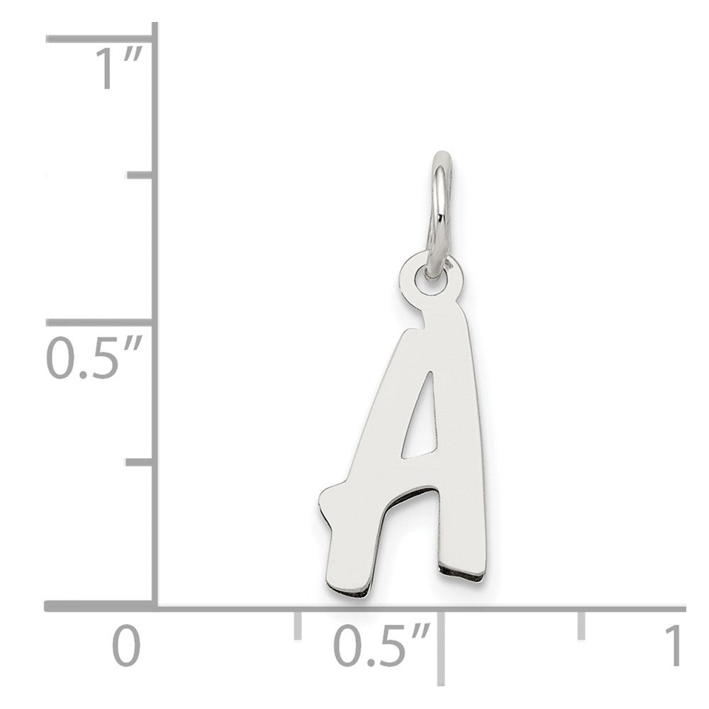 Sterling Silver Rhodium-plated Letter A Initial Charm