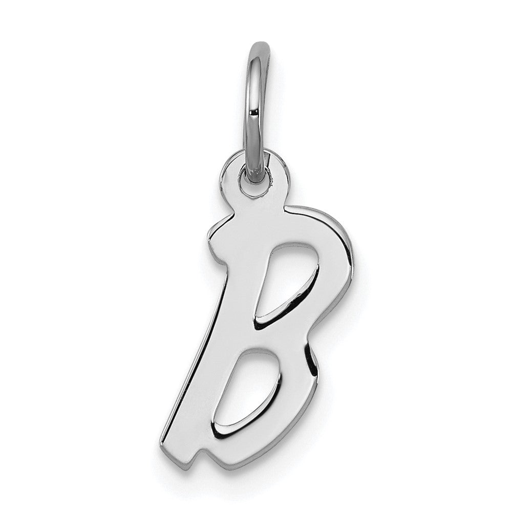 Sterling Silver Rhodium-plated Letter B Initial Charm