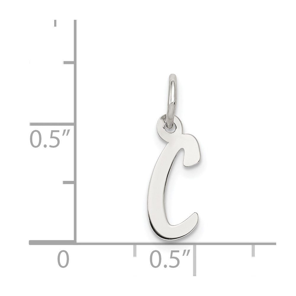 Sterling Silver Rhodium-plated Letter C Initial Charm