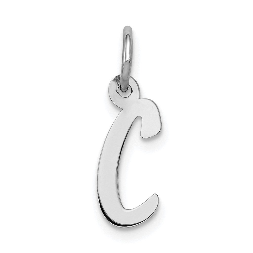 Sterling Silver Rhodium-plated Letter C Initial Charm