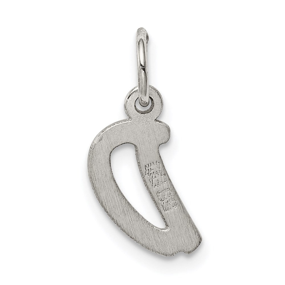 Sterling Silver Rhodium-plated Letter D Initial Charm