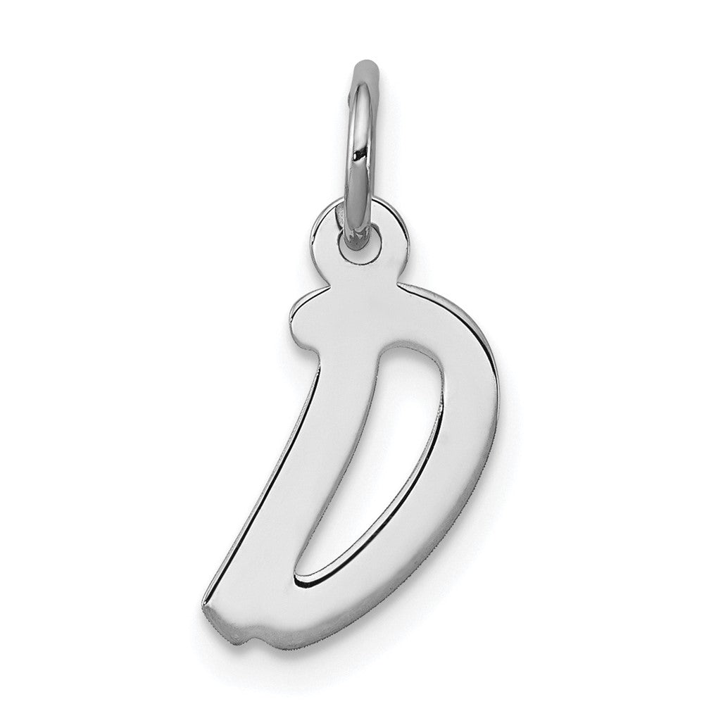 Sterling Silver Rhodium-plated Letter D Initial Charm