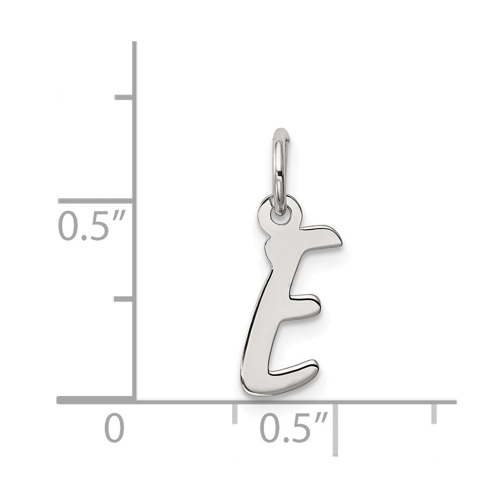 Sterling Silver Rhodium-plated Letter E Initial Charm