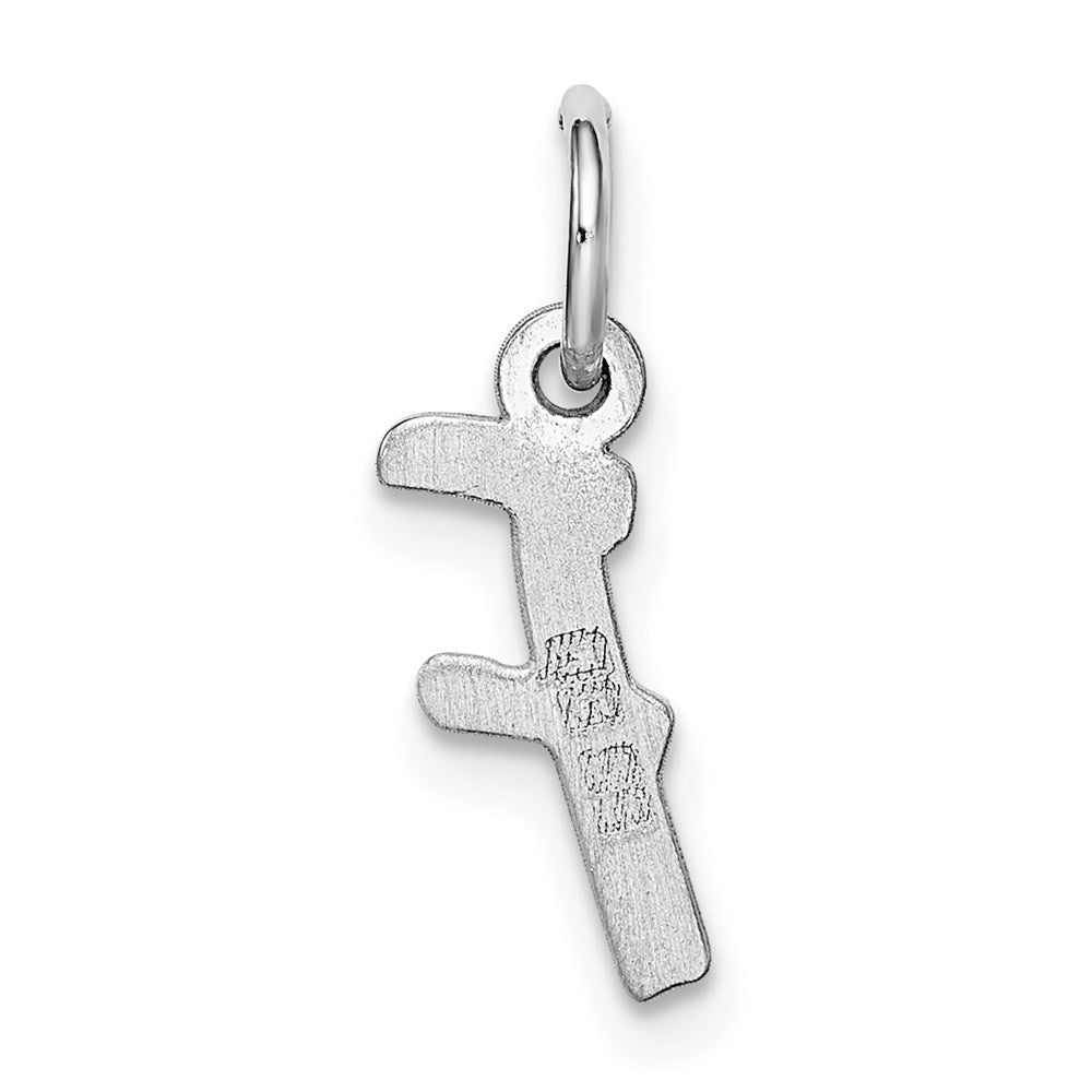 Sterling Silver Rhodium-plated Letter F Initial Charm