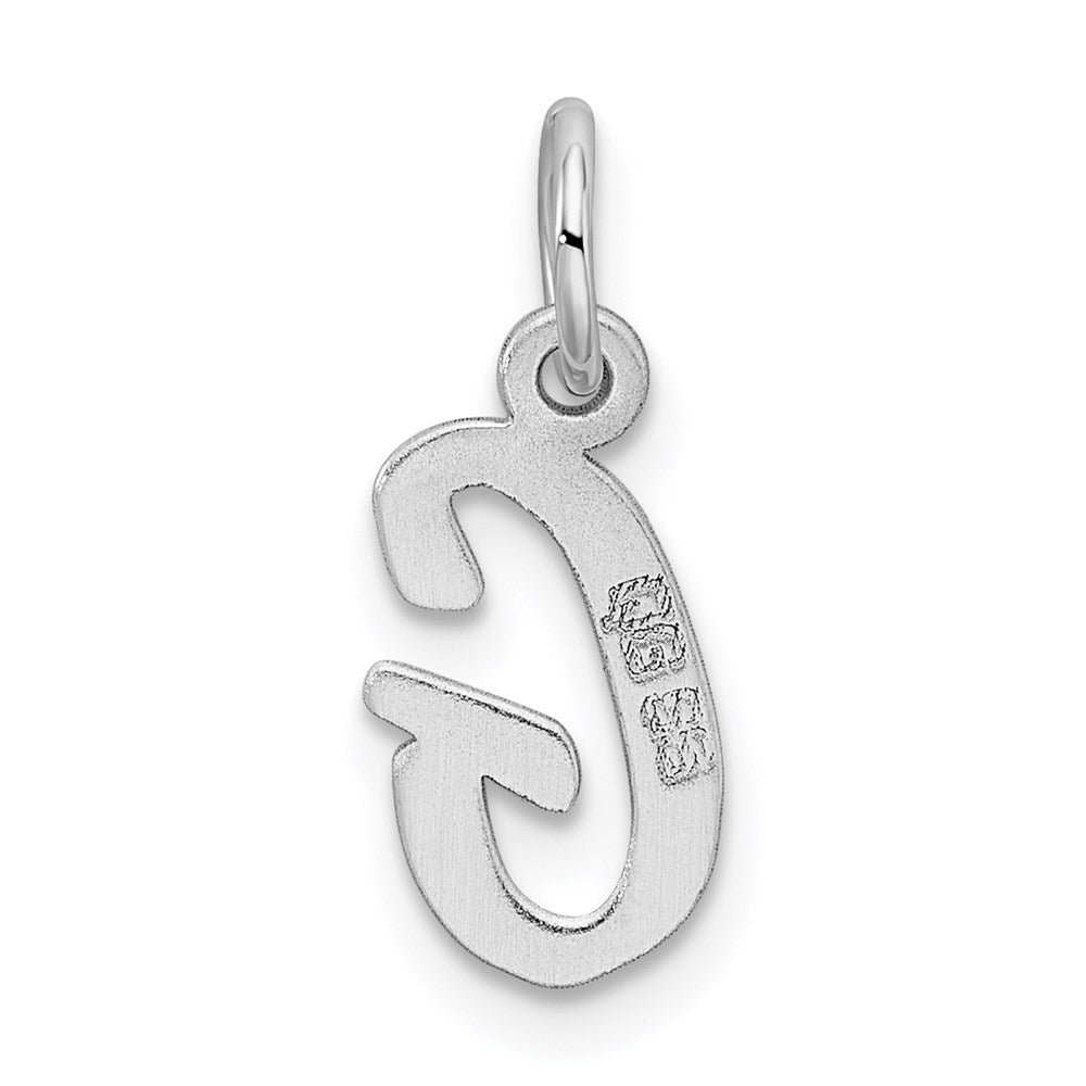 Sterling Silver Rhodium-plated Letter G Initial Charm