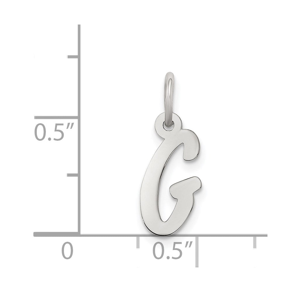 Sterling Silver Rhodium-plated Letter G Initial Charm