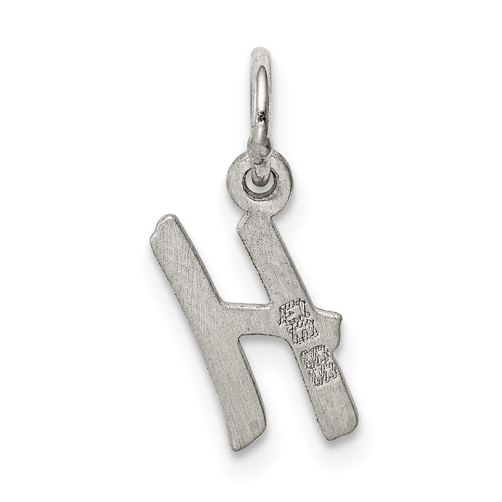 Sterling Silver Rhodium-plated Letter H Initial Charm