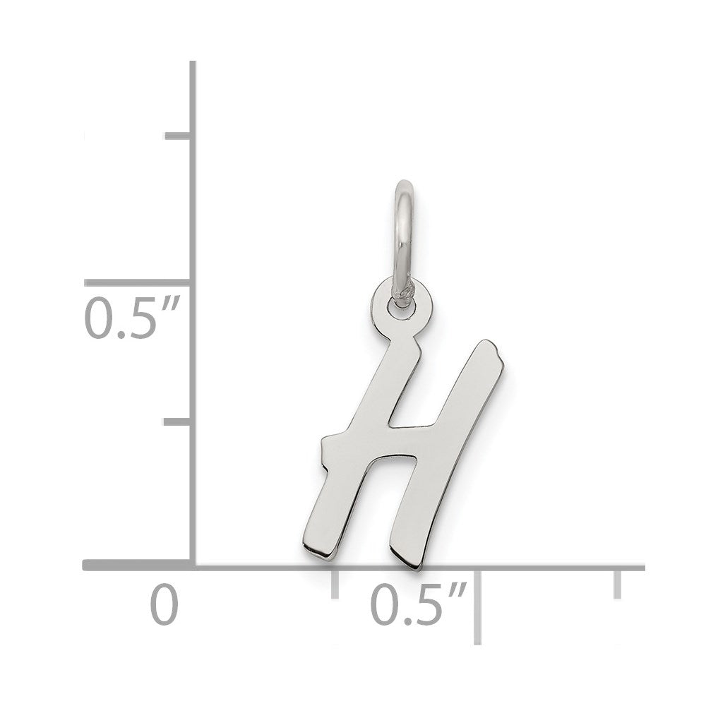 Sterling Silver Rhodium-plated Letter H Initial Charm