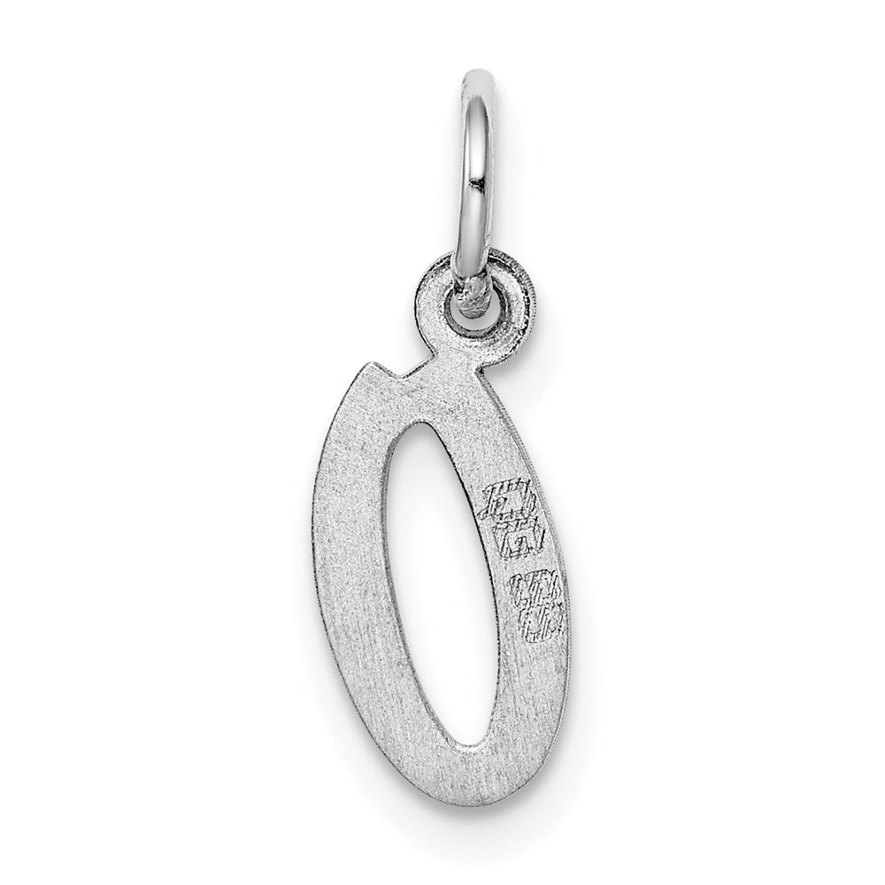 Sterling Silver Rhodium-plated Letter O Initial Charm