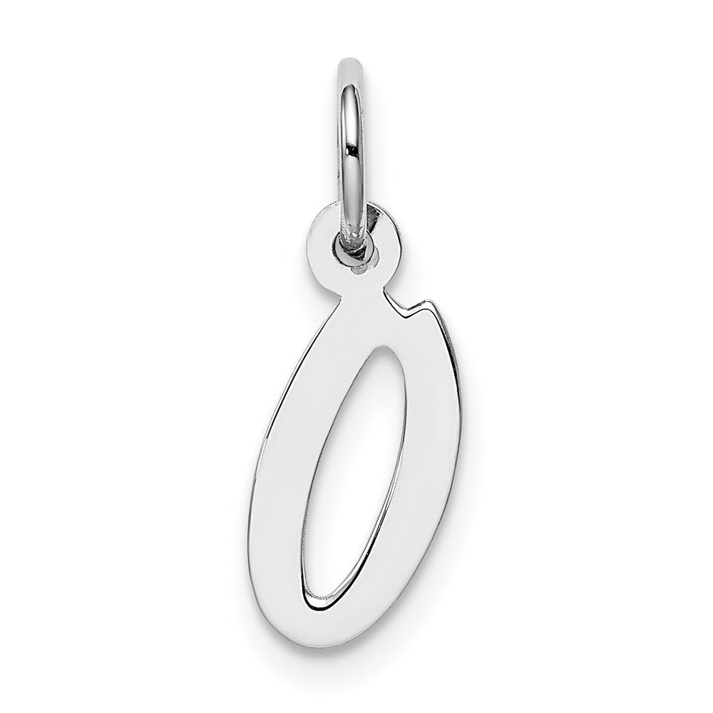 Sterling Silver Rhodium-plated Letter O Initial Charm